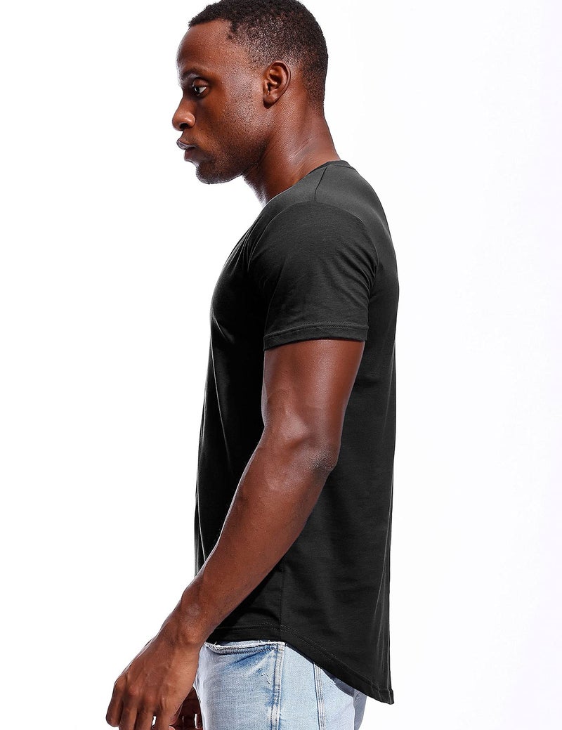Zbrandy Deep V Neck T Shirt for Men Low Cut Vneck Tee Invisible Tshirt Vee Top Black S - Image 2